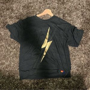 Aviator Nation Cropped Lightning Bolt Shirt